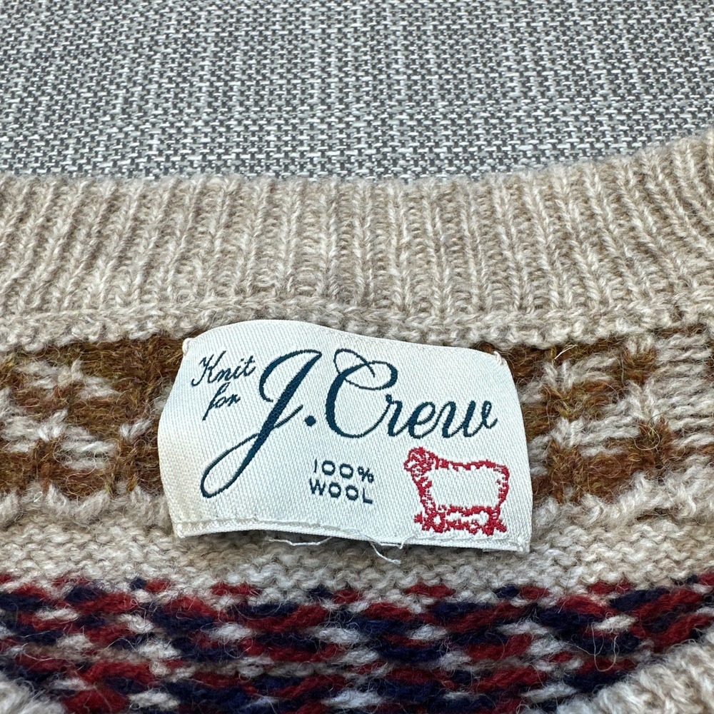 J.Crew 100% Wool Fair Isle Labrador Dog Nordic Sweater Mens Large Holiday Cabin - Picture 2 of 9